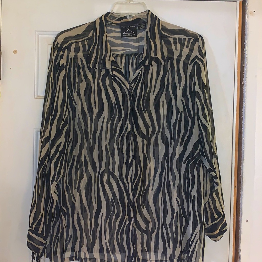 Anthony zebra fringe blouse
